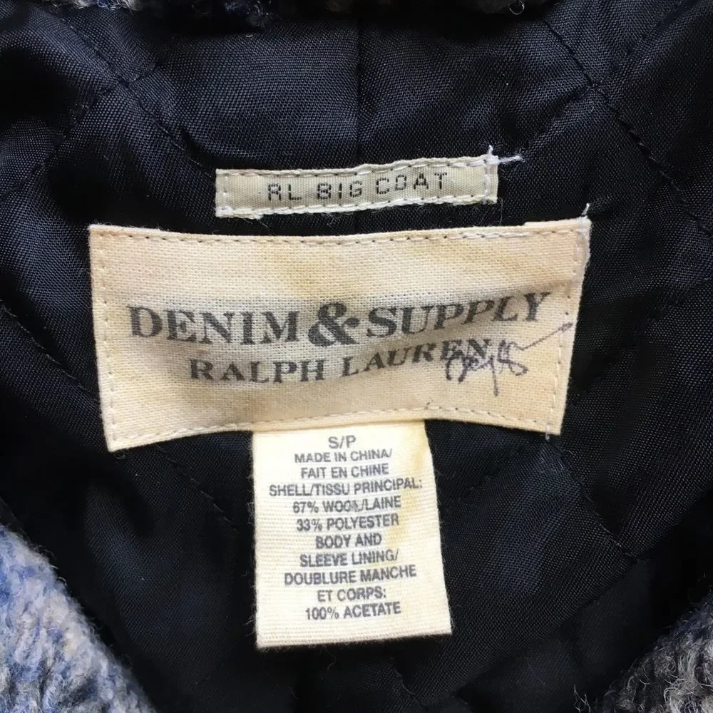 Ralph Lauren Denim Supply Shadow Plaid Wool Coat